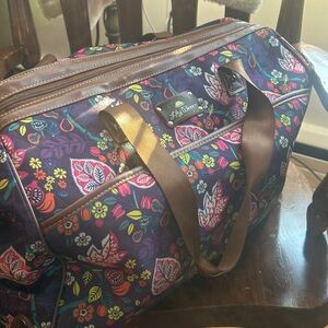 Lily Bloom Multicolor Floral Print Wheeled Duffle
